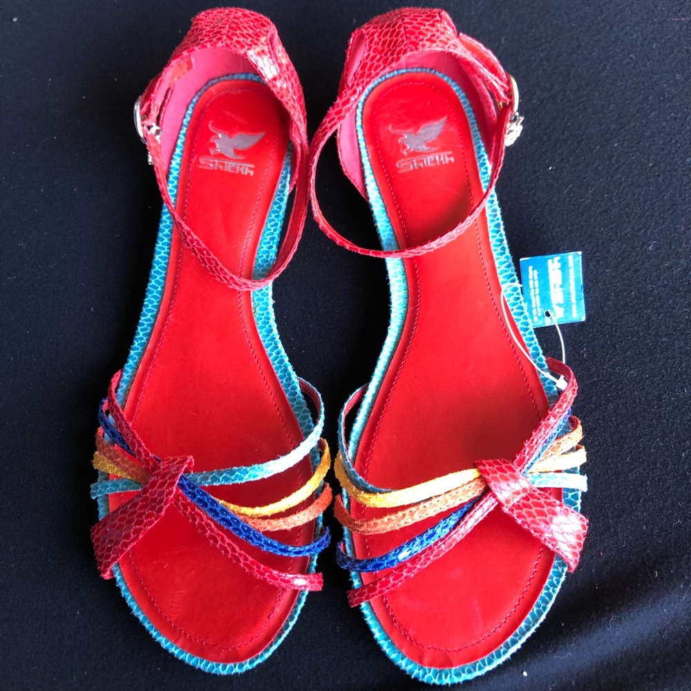 NWT - Shiekh Rainbow Ankle Strap Sandals - 9